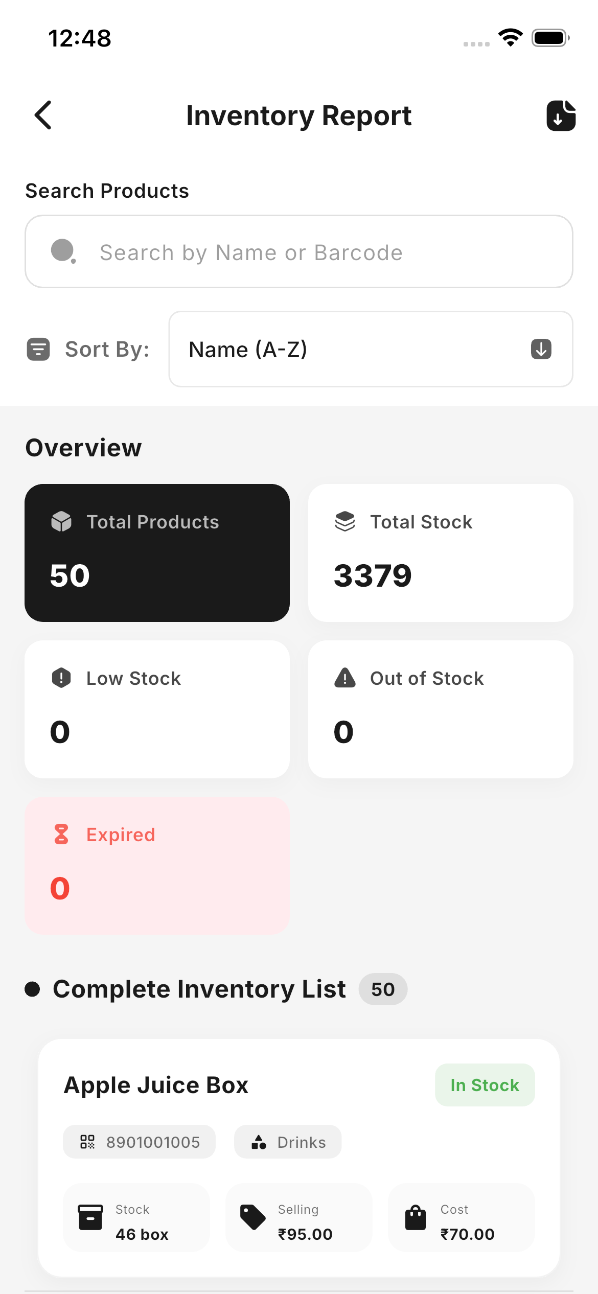 Inventory report