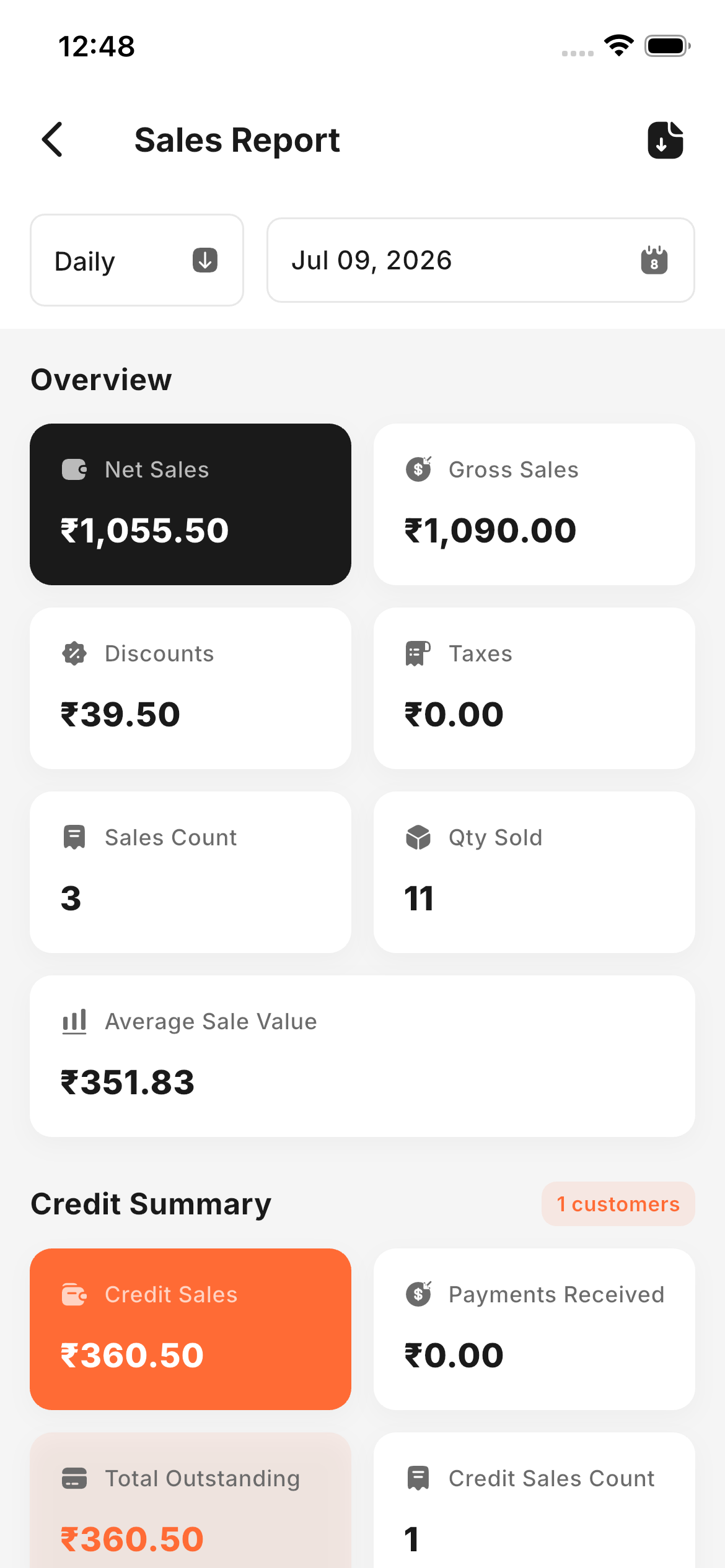 Sales report