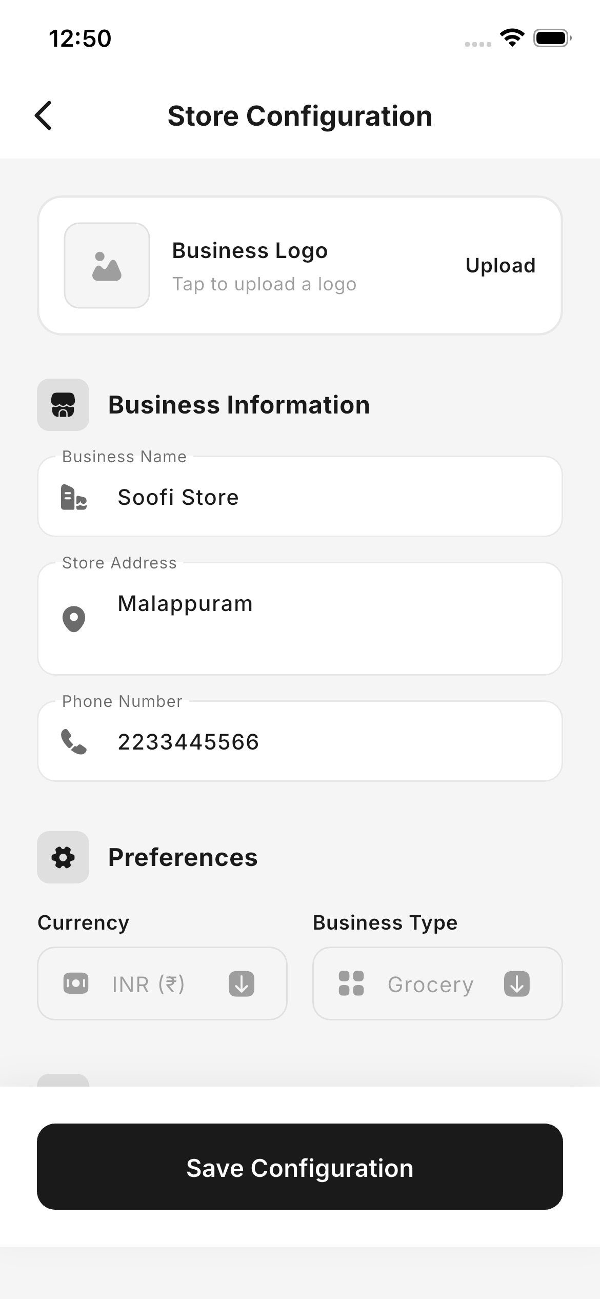 Store Configuration